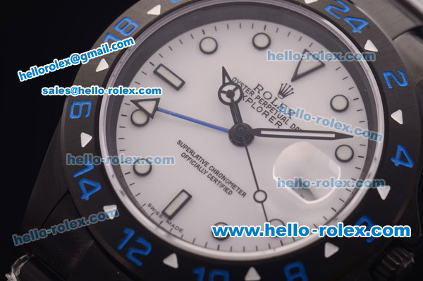 Rolex Explorer II PXD Limited Edition 2813 Automatic Full PVD with White Dial - Click Image to Close