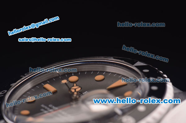 Rolex GMT Master Vintage Asia 2813 Automatic Full Steel with PVD Bezel and Black Dial-Orange Markers - Click Image to Close