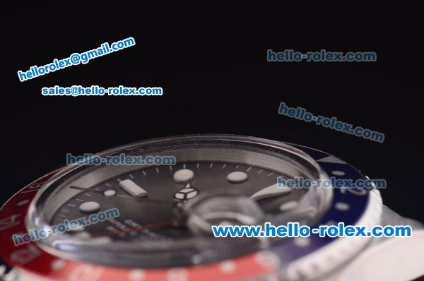 Rolex GMT Master Vintage Asia 2813 Automatic Full Steel with Blue/Red Bezel and Black Dial-White Markers - Click Image to Close