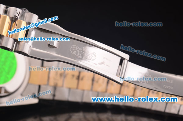 Rolex Day-Date Swiss ETA 2836 Automatic Two Tone Case with White Dial and Roman Markers - Click Image to Close