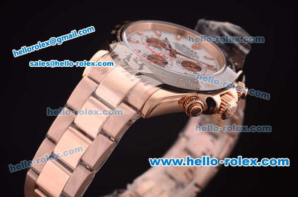 Rolex Daytona Automatic Full Rose Gold with PVD Bezel and White Dial - Click Image to Close