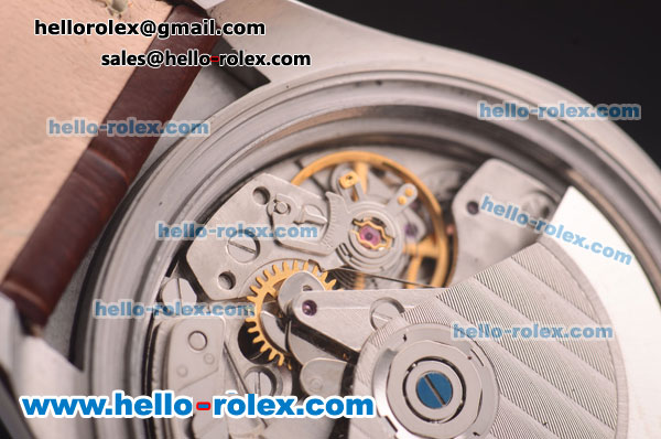 Rolex Daytona Chronograph Swiss Valjoux 7750 Automatic Steel Case with Diamond Bezel and White MOP Dial-Brown Leather Strap - Click Image to Close
