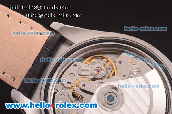 Rolex Daytona Chronograph Swiss Valjoux 7750 Automatic Steel Case with Diamond Bezel/Markers and MOP Dial-Black Leather Strap - Click Image to Close