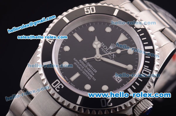 Rolex Oyster Perpetual Sea-Dweller Rolex 3135 Full Steel with Black Bezel and Black Dial - Click Image to Close