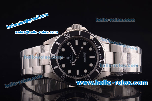 Rolex Oyster Perpetual Submariner Swiss ETA 2836 Automatic Full Steel with Black Bezel and Black Dial - Click Image to Close