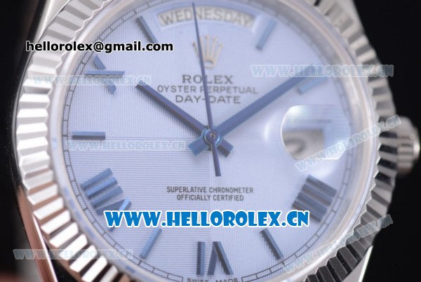 Rolex Day-Date II Swiss ETA 2836 Automatic Stainless Steel Case/Bracelet with Blue Dial and Roman Numeral Markers (BP) - Click Image to Close