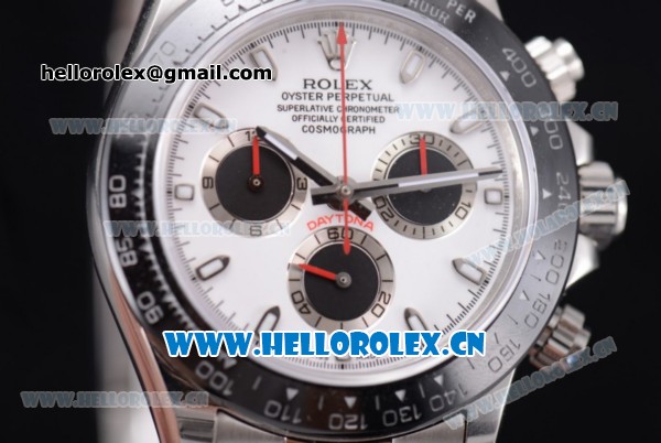 Rolex Daytona Clone Rolex 4130 Automatic Stainless Steel Case/Bracelet with White Dial and Stick Markers (EF) - Click Image to Close