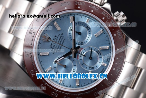 Rolex Daytona Clone Rolex 4130 Automatic Stainless Steel Case/Bracelet with Blue Dial and Stick Markers (EF) - Click Image to Close