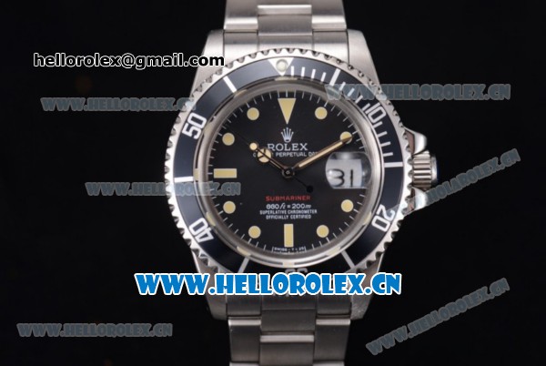 Rolex Submariner Swiss ETA 2836 Automatic Stainless Steel Case/Bracelet with Black Dial PVD Bezel and Dot Markers - Click Image to Close
