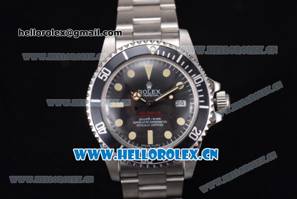 Rolex Sea-Dweller Swiss ETA 2836 Automatic Stainless Steel Case/Bracelet with Black Dial and Dot Markers - Click Image to Close