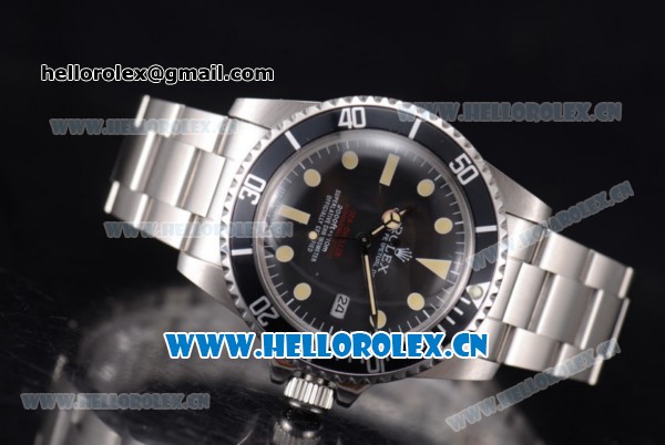 Rolex Sea-Dweller Swiss ETA 2836 Automatic Stainless Steel Case/Bracelet with Black Dial and Dot Markers - Click Image to Close