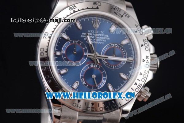 Rolex Cosmograph Daytona 2016 Baselworld Swiss Valjoux 7750 Automatic Stainless Steel Case/Bracelet with Blue Dial and Stick Markers - 1:1 Original (J12) - Click Image to Close