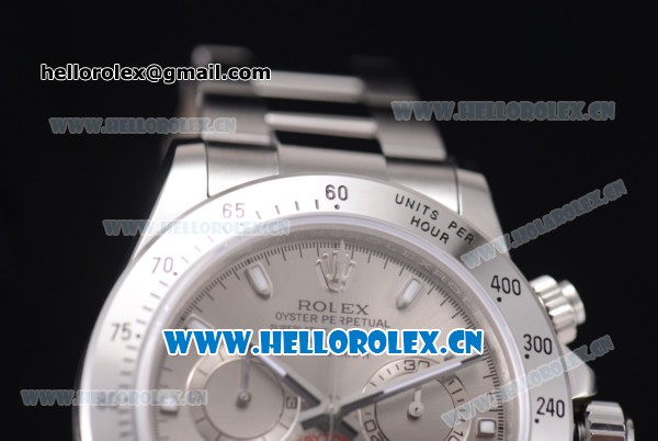 Rolex Daytona Chronograph Clone Rolex 4130 Automatic Stainless Steel Case/Bracelet with Grey Dial and Stick Markers (EF) - Click Image to Close