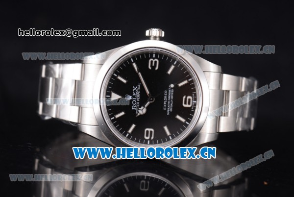 Rolex Explorer Swiss Swiss ETA 2836 Automatic Stainless Steel Case/Bracelet with Black Dial and Arabic Number/Stick Markers - Click Image to Close