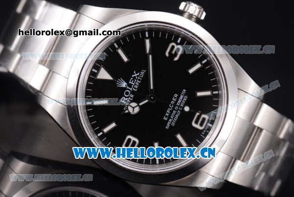Rolex Explorer Swiss Swiss ETA 2836 Automatic Stainless Steel Case/Bracelet with Black Dial and Arabic Number/Stick Markers - Click Image to Close