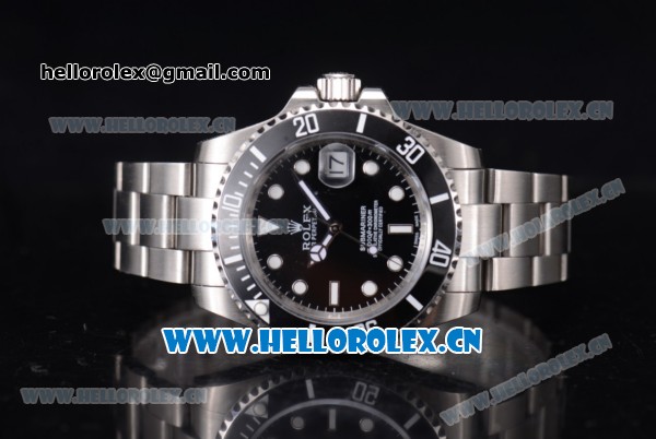 Rolex Submariner Miyota 8215 Automatic Steel Case/Bracelet with Black Dial and Dot Markers - Click Image to Close