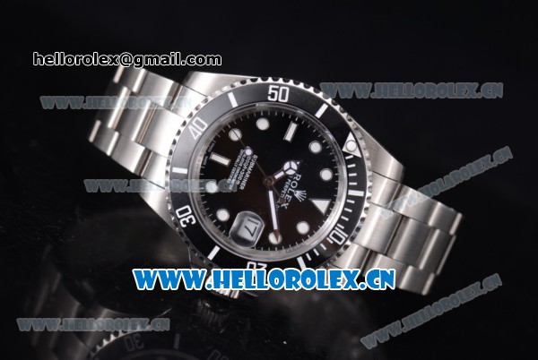 Rolex Submariner Miyota 8215 Automatic Steel Case/Bracelet with Black Dial and Dot Markers - Click Image to Close