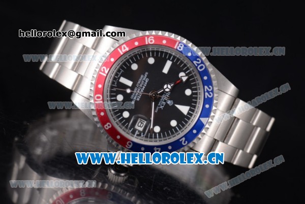 Rolex GMT-Master Vintage Asia 2813 Automatic Stainless Steel Case/Bracelet with Black Dial and White Markers - Click Image to Close