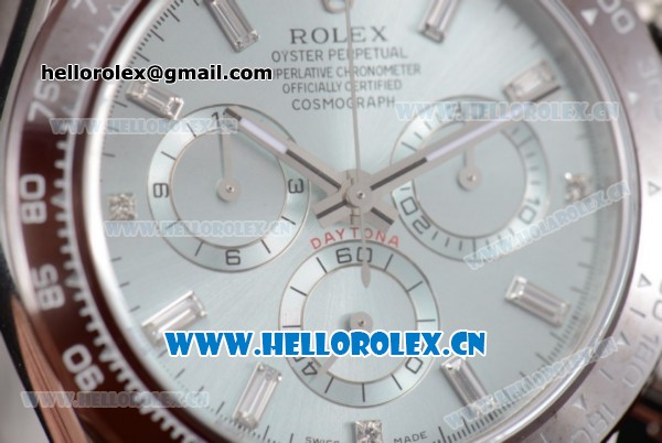 Rolex Cosmograph Daytona Swiss Valjoux 7750 Automatic Stainless Steel Case/Bracelet with Blue Dial and Stick Markers (BP) - Click Image to Close