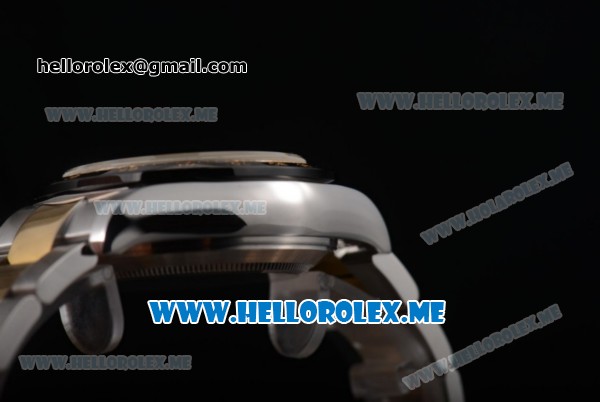 Rolex Daytona Clone Rolex 4130 Automatic Steel Case with Black Dial Two Tone Bracelet Stick Markers (EF)-1:1 Original - Click Image to Close