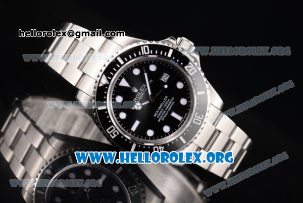 Rolex Sea-Dweller Clone Rolex 3135 Automatic Stainless Steel Case/Bracelet with Black Dial and Dot Markers (BP) - Click Image to Close