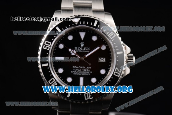 Rolex Sea-Dweller Clone Rolex 3135 Automatic Stainless Steel Case/Bracelet with Black Dial and Dot Markers (BP) - Click Image to Close