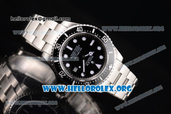 Rolex Sea-Dweller Clone Rolex 3135 Automatic Stainless Steel Case/Bracelet with Black Dial and Dot Markers (BP) - Click Image to Close