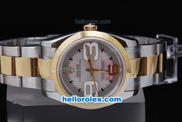 Rolex Air-King Oyster Perpetual Automatic Two Tone with White Dial-New Version - Click Image to Close