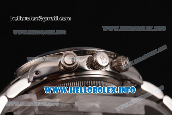 Rolex Daytona Vintage Chrono Miyota OS20 Quartz Steel Case/Bracelet with Black Dial and Stick Markers - Click Image to Close