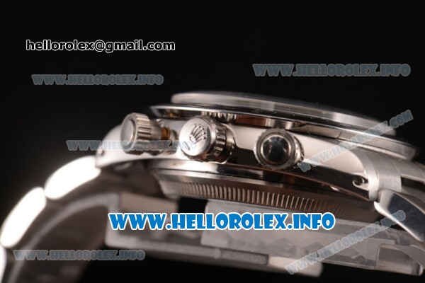 Rolex Daytona Vintage Chrono Miyota OS20 Quartz Steel Case/Bracelet with Silver Dial and Stick Markers - Click Image to Close