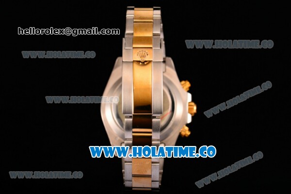 Rolex Daytona II Chrono Swiss Valjoux 7750 Automatic Two Tone Case/Bracelet with Grey Dial Stick Markers and Yellow Gold Bezel (JF) - Click Image to Close