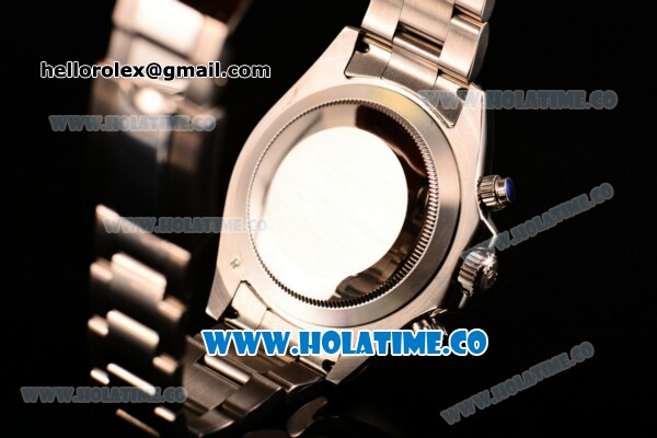Rolex Daytona II Chrono Swiss Valjoux 7750 Automatic Full Steel with Black Dial and White Stick Markers (JF) - Click Image to Close