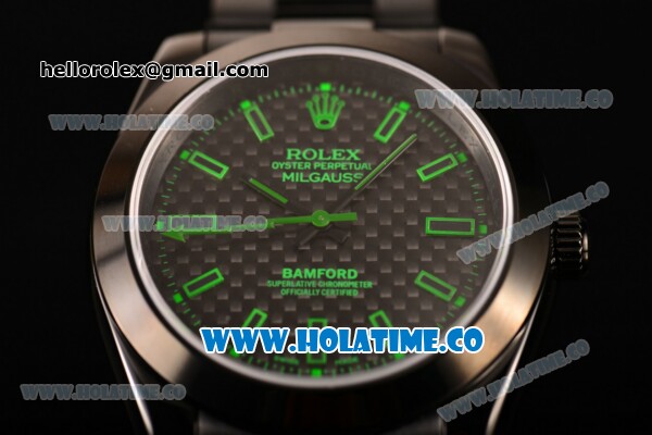 Rolex Milgauss Asia Automatic Full PVD with Green Stick Markers and Black Dial - Click Image to Close