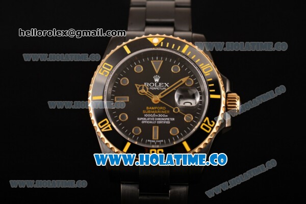 Rolex Submariner Asia Automatic Full PVD with Dot Markers and Black Dial - Click Image to Close