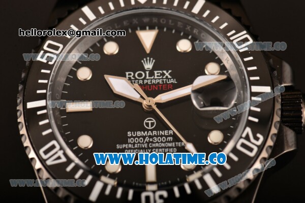 Rolex GMT-Master II Asia Automatic PVD Case with Black Dial White Markers and Black Nylon Strap - Click Image to Close