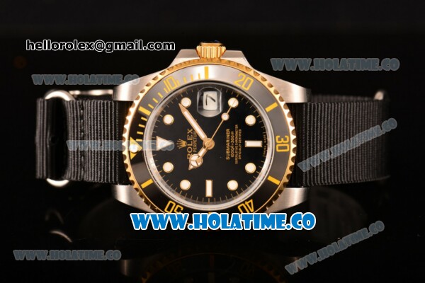 Rolex GMT-Master II Asia Automatic Steel Case with White Markers and Black Nylon Strap - Click Image to Close