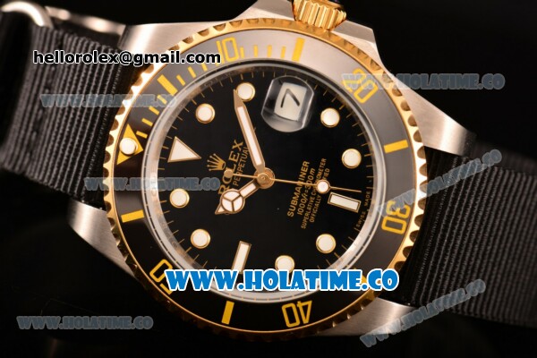 Rolex GMT-Master II Asia Automatic Steel Case with White Markers and Black Nylon Strap - Click Image to Close