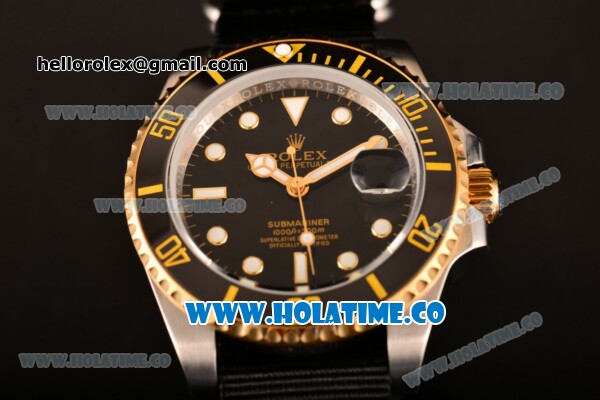 Rolex GMT-Master II Asia Automatic Steel Case with White Markers and Black Nylon Strap - Click Image to Close