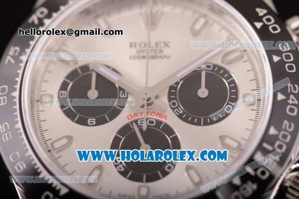 Rolex Daytona Chrono Swiss Valjoux 7750 Automatic Steel Case with PVD Bezel White Dial and White Stick Markers (JF) - Click Image to Close