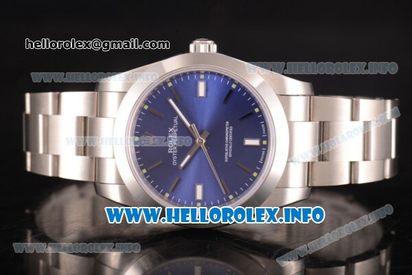 Rolex Oyster Perpetual Air King Swiss ETA 2824 Automatic Full Steel with Blue Dial and Silver Stick Markers - Click Image to Close