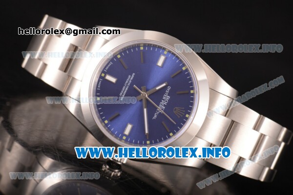 Rolex Oyster Perpetual Air King Swiss ETA 2824 Automatic Full Steel with Blue Dial and Silver Stick Markers - Click Image to Close