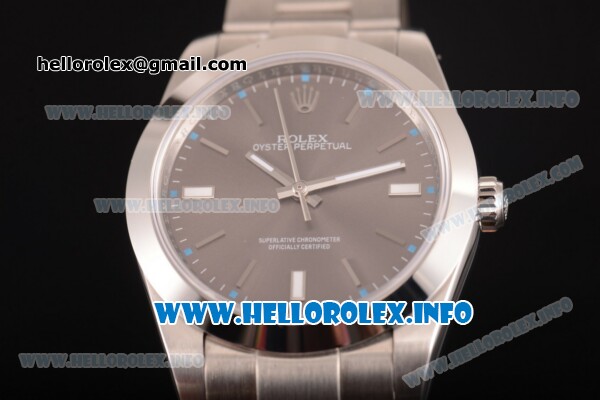Rolex Oyster Perpetual Air King Swiss ETA 2824 Automatic Full Steel with Dark Rhodium Dial and Silver Stick Markers - Click Image to Close