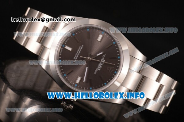 Rolex Oyster Perpetual Air King Swiss ETA 2824 Automatic Full Steel with Dark Rhodium Dial and Silver Stick Markers - Click Image to Close