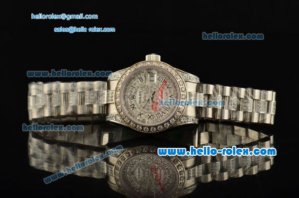 Rolex Datejust Lady Automatic Full Diamond Bezel and Strap with Diamonds - Click Image to Close