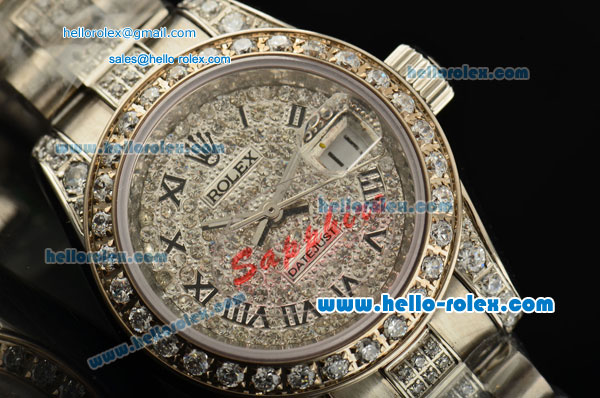Rolex Datejust Lady Automatic Full Diamond Bezel and Strap with Diamonds - Click Image to Close