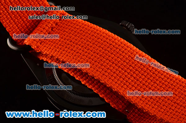 Rolex Milgauss "I lover you" Bamford Editon Orange Asia 2813 Automatic PVD Case Orange Nylon Strap with Black Dial Orange Stick Markers - Click Image to Close