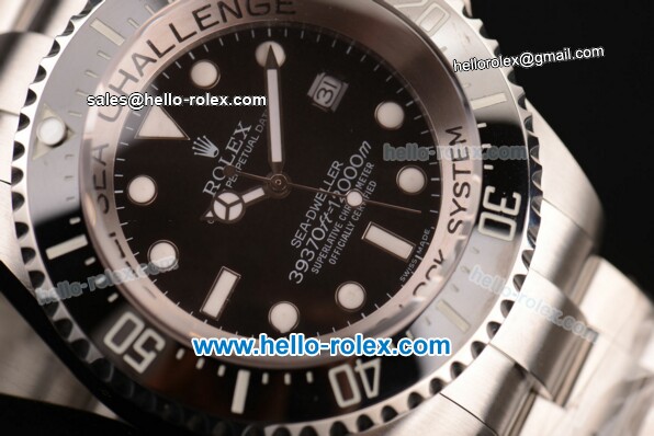 Rolex Sea-Dweller Deepsea Challenge Rolex 3135 Automatic Steel Case with White Markers and Black Dial - 1:1 Original - Click Image to Close