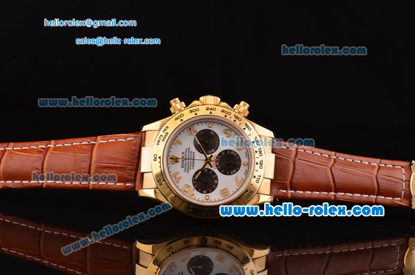 Rolex Daytona Chronograph Swiss Valjoux 7750 Auotmaitc Gold Case with Gold Numeral Markers - Click Image to Close