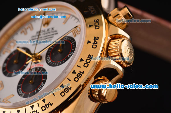 Rolex Daytona Chronograph Swiss Valjoux 7750 Auotmaitc Gold Case with Gold Numeral Markers - Click Image to Close