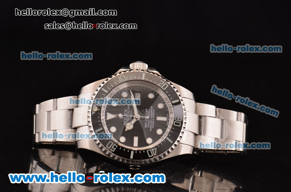 Rolex Sea-Dweller Deepsea Rolex 3135 Automatic Steel Case with Stainless Steel Strap and Black Dial - Super LumiNova 1:1 Original - Click Image to Close